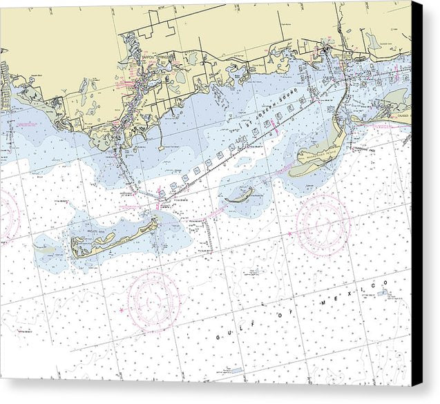 Tarpon Springs Florida Nautical Chart - Canvas Print