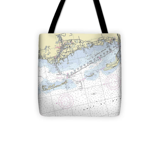 Tarpon Springs Florida Nautical Chart Tote Bag