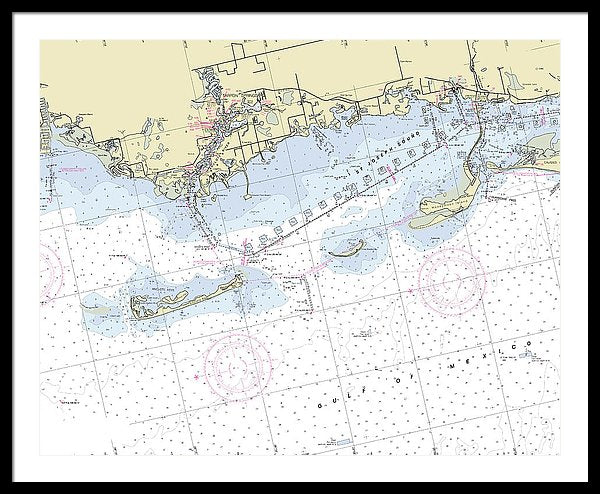 Tarpon Springs Florida Nautical Chart - Framed Print