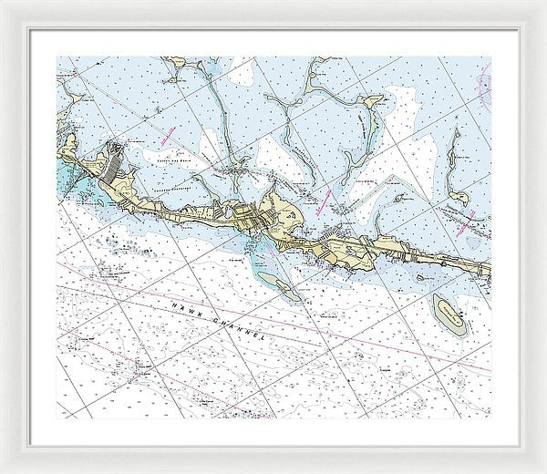 Tavernier Florida Nautical Chart - Framed Print