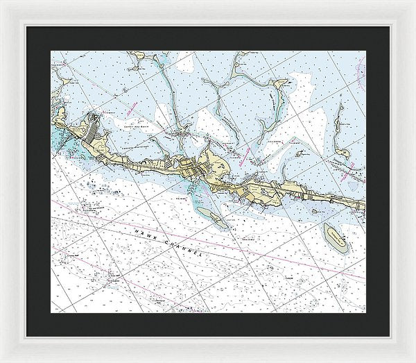 Tavernier Florida Nautical Chart - Framed Print