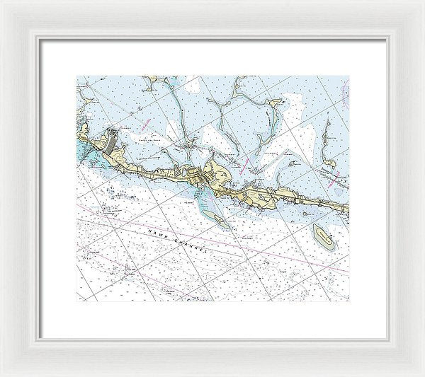 Tavernier Florida Nautical Chart - Framed Print