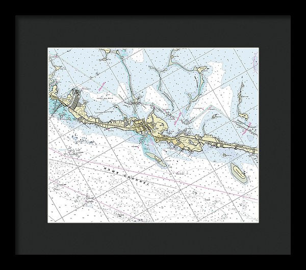 Tavernier Florida Nautical Chart - Framed Print