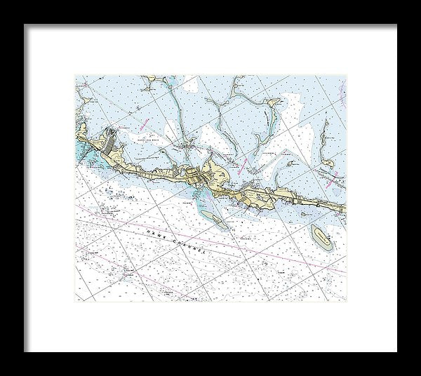 Tavernier Florida Nautical Chart - Framed Print