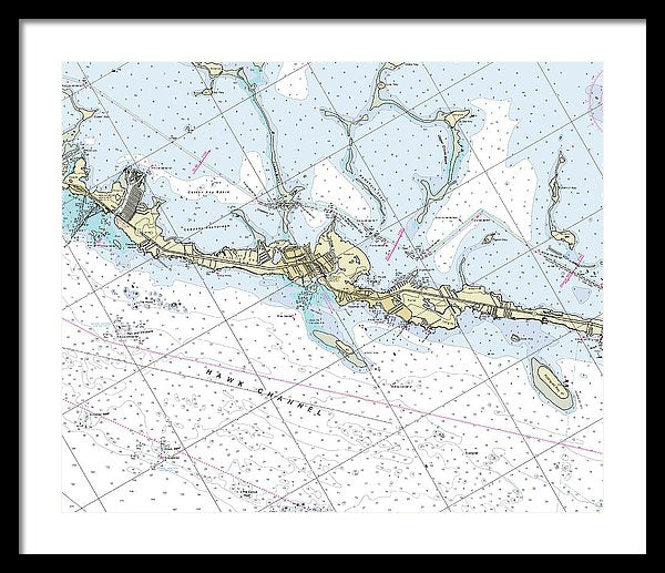 Tavernier Florida Nautical Chart - Framed Print