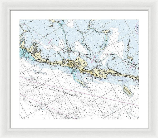 Tavernier Florida Nautical Chart - Framed Print