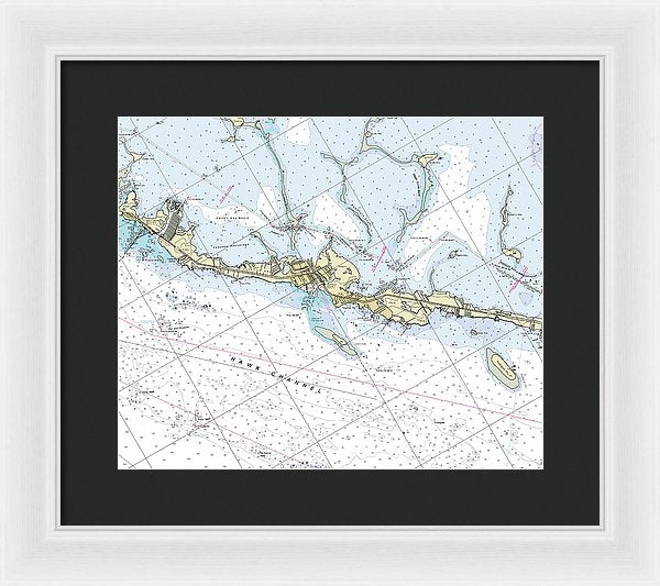 Tavernier Florida Nautical Chart - Framed Print