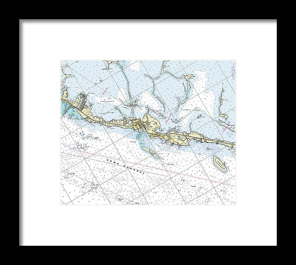 Tavernier Florida Nautical Chart - Framed Print