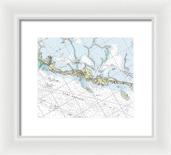 Tavernier Florida Nautical Chart - Framed Print