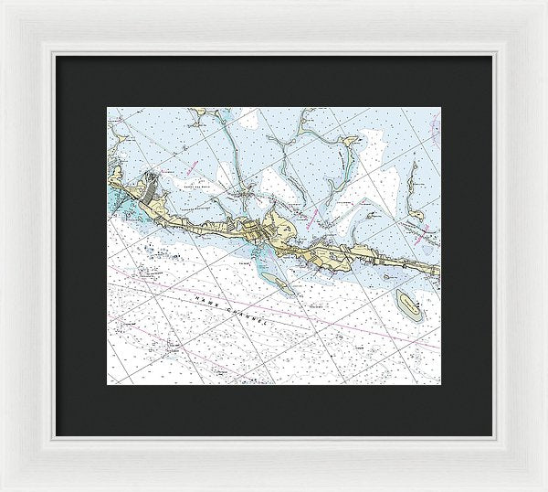 Tavernier Florida Nautical Chart - Framed Print