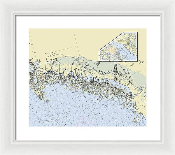 Ten Thousand Islands Florida Nautical Chart - Framed Print