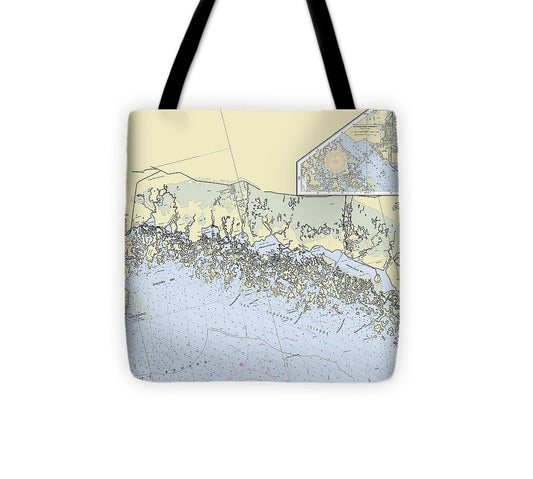 Ten Thousand Islands Florida Nautical Chart Tote Bag