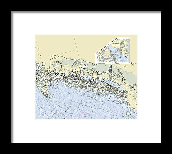Ten Thousand Islands Florida Nautical Chart - Framed Print