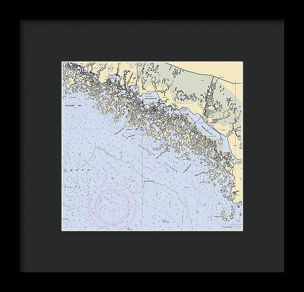 Ten Thousand Islands -florida Nautical Chart _v2 - Framed Print