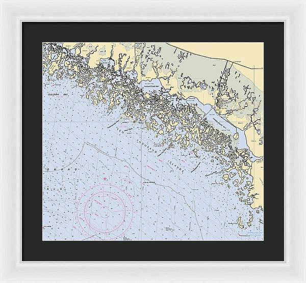 Ten Thousand Islands -florida Nautical Chart _v2 - Framed Print