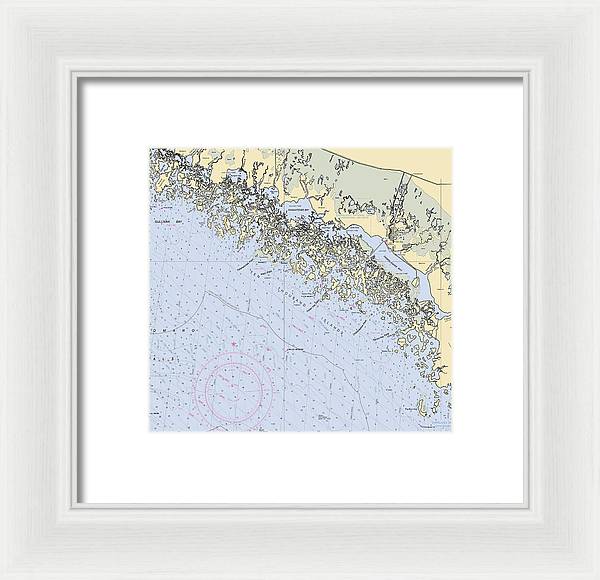 Ten Thousand Islands -florida Nautical Chart _v2 - Framed Print