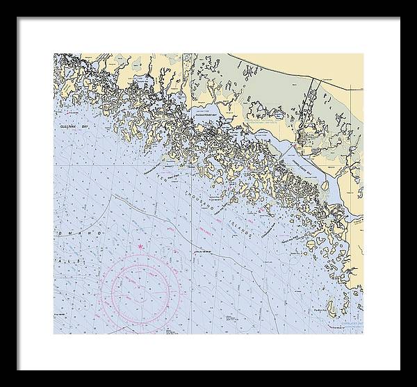 Ten Thousand Islands -florida Nautical Chart _v2 - Framed Print