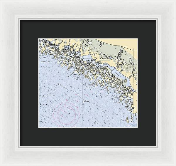 Ten Thousand Islands -florida Nautical Chart _v2 - Framed Print