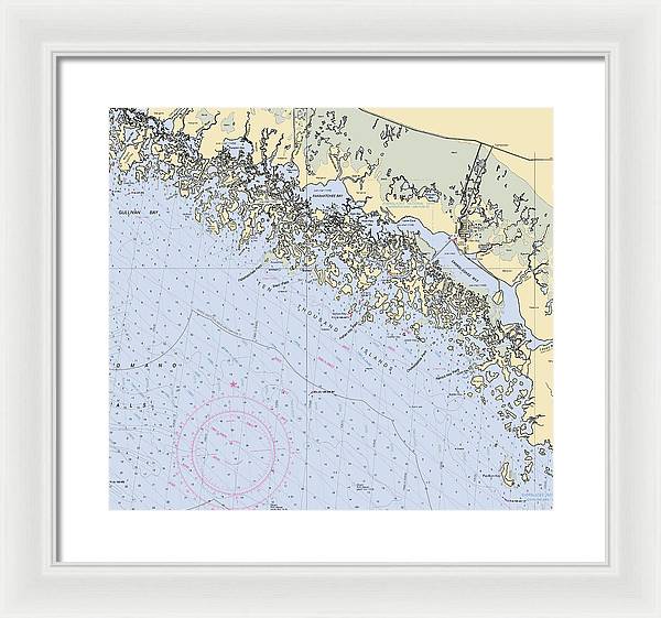 Ten Thousand Islands -florida Nautical Chart _v2 - Framed Print