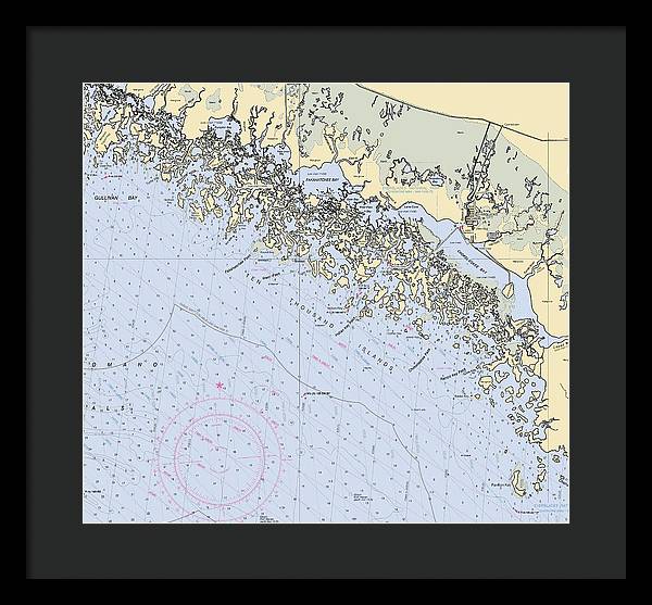 Ten Thousand Islands -florida Nautical Chart _v2 - Framed Print