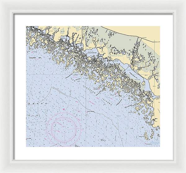 Ten Thousand Islands -florida Nautical Chart _v2 - Framed Print