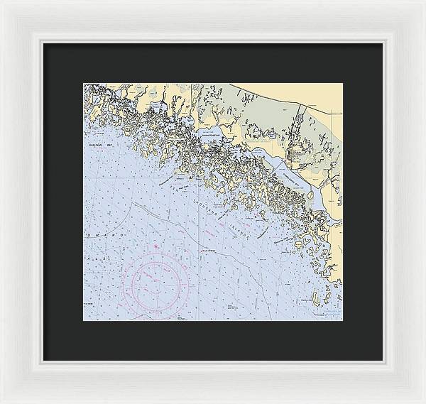 Ten Thousand Islands -florida Nautical Chart _v2 - Framed Print