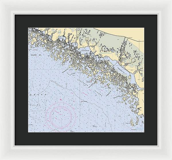 Ten Thousand Islands -florida Nautical Chart _v2 - Framed Print