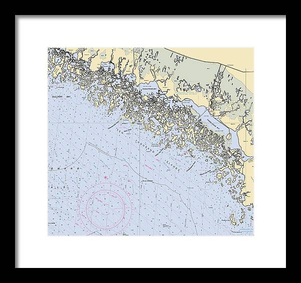 Ten Thousand Islands -florida Nautical Chart _v2 - Framed Print