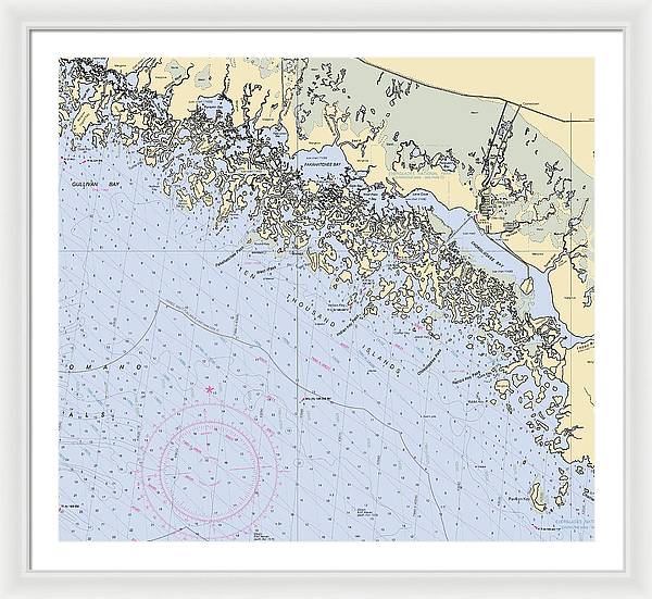 Ten Thousand Islands -florida Nautical Chart _v2 - Framed Print