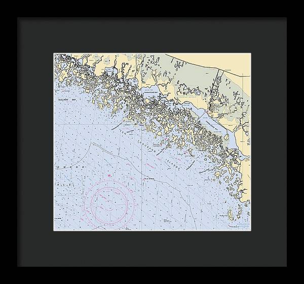 Ten Thousand Islands -florida Nautical Chart _v2 - Framed Print