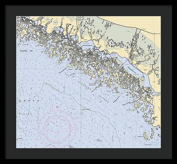 Ten Thousand Islands -florida Nautical Chart _v2 - Framed Print