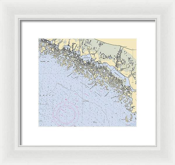 Ten Thousand Islands -florida Nautical Chart _v2 - Framed Print