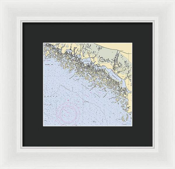 Ten Thousand Islands -florida Nautical Chart _v2 - Framed Print