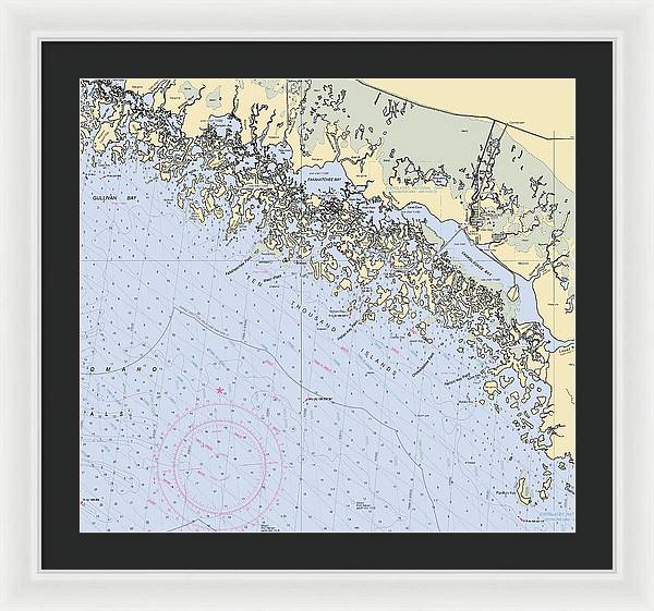 Ten Thousand Islands -florida Nautical Chart _v2 - Framed Print