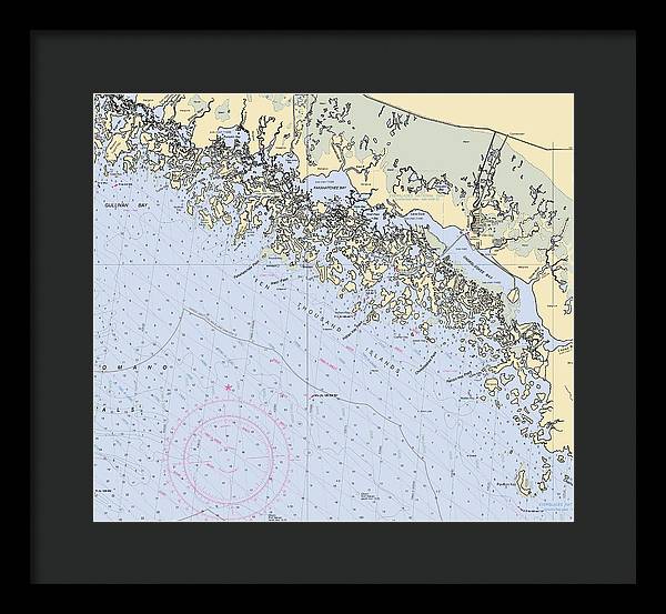 Ten Thousand Islands -florida Nautical Chart _v2 - Framed Print