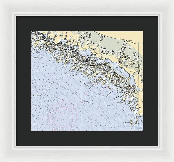 Ten Thousand Islands -florida Nautical Chart _v2 - Framed Print