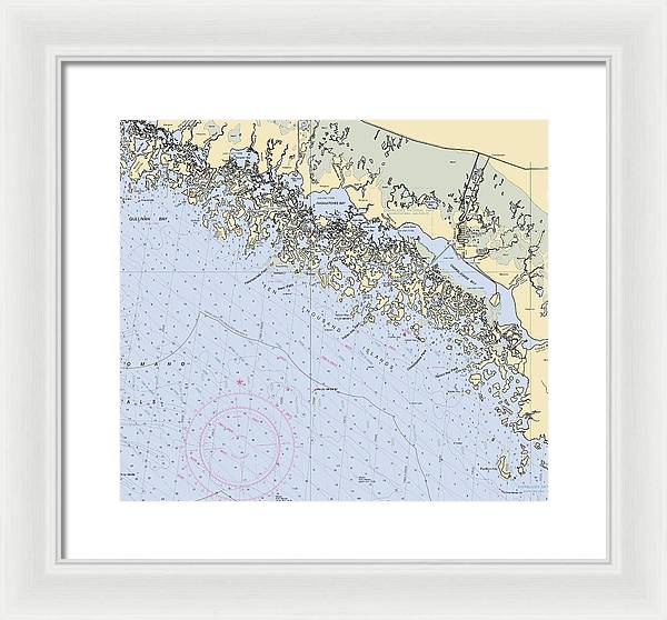 Ten Thousand Islands -florida Nautical Chart _v2 - Framed Print