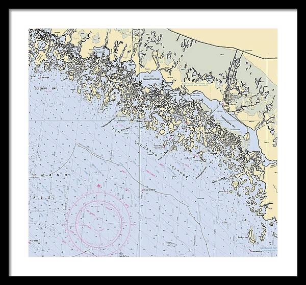 Ten Thousand Islands -florida Nautical Chart _v2 - Framed Print