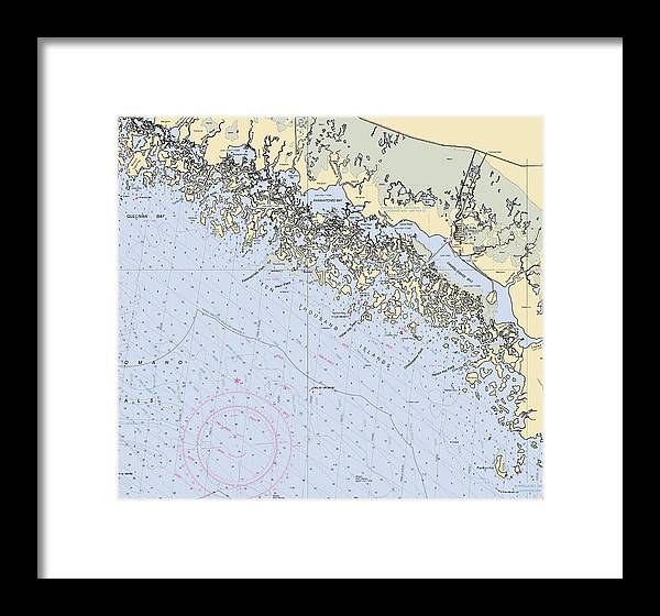 Ten Thousand Islands -florida Nautical Chart _v2 - Framed Print