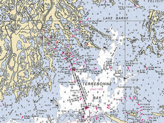 Terrebonne Bay Louisiana Nautical Chart Puzzle