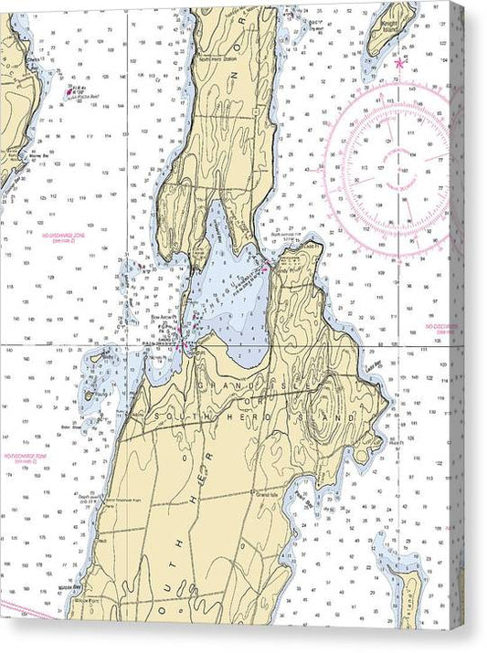 The Gut-Lake Champlain  Nautical Chart Canvas Print