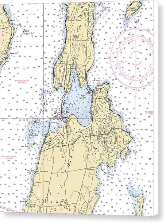 The Gut-lake Champlain  Nautical Chart - Canvas Print