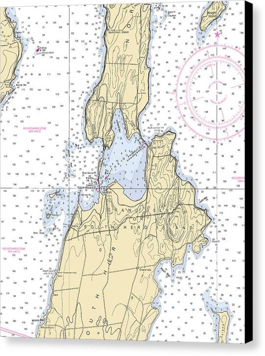 The Gut-lake Champlain  Nautical Chart - Canvas Print