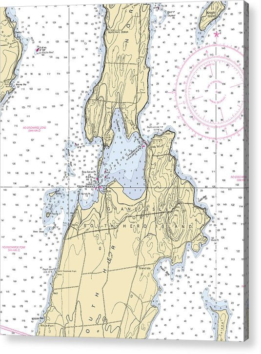 The Gut-Lake Champlain  Nautical Chart  Acrylic Print