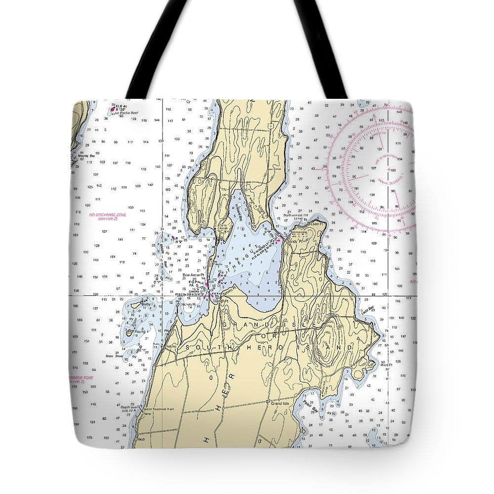 The Gut-lake Champlain  Nautical Chart - Tote Bag