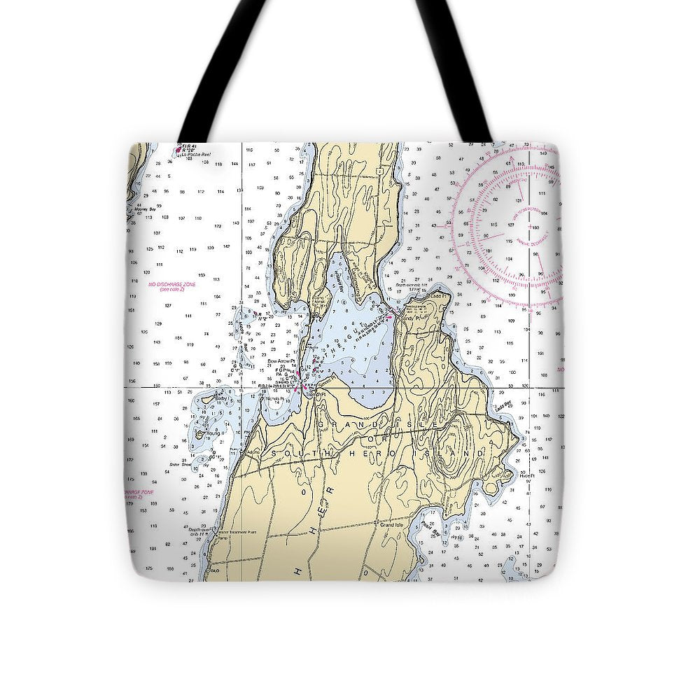 The Gut-lake Champlain  Nautical Chart - Tote Bag