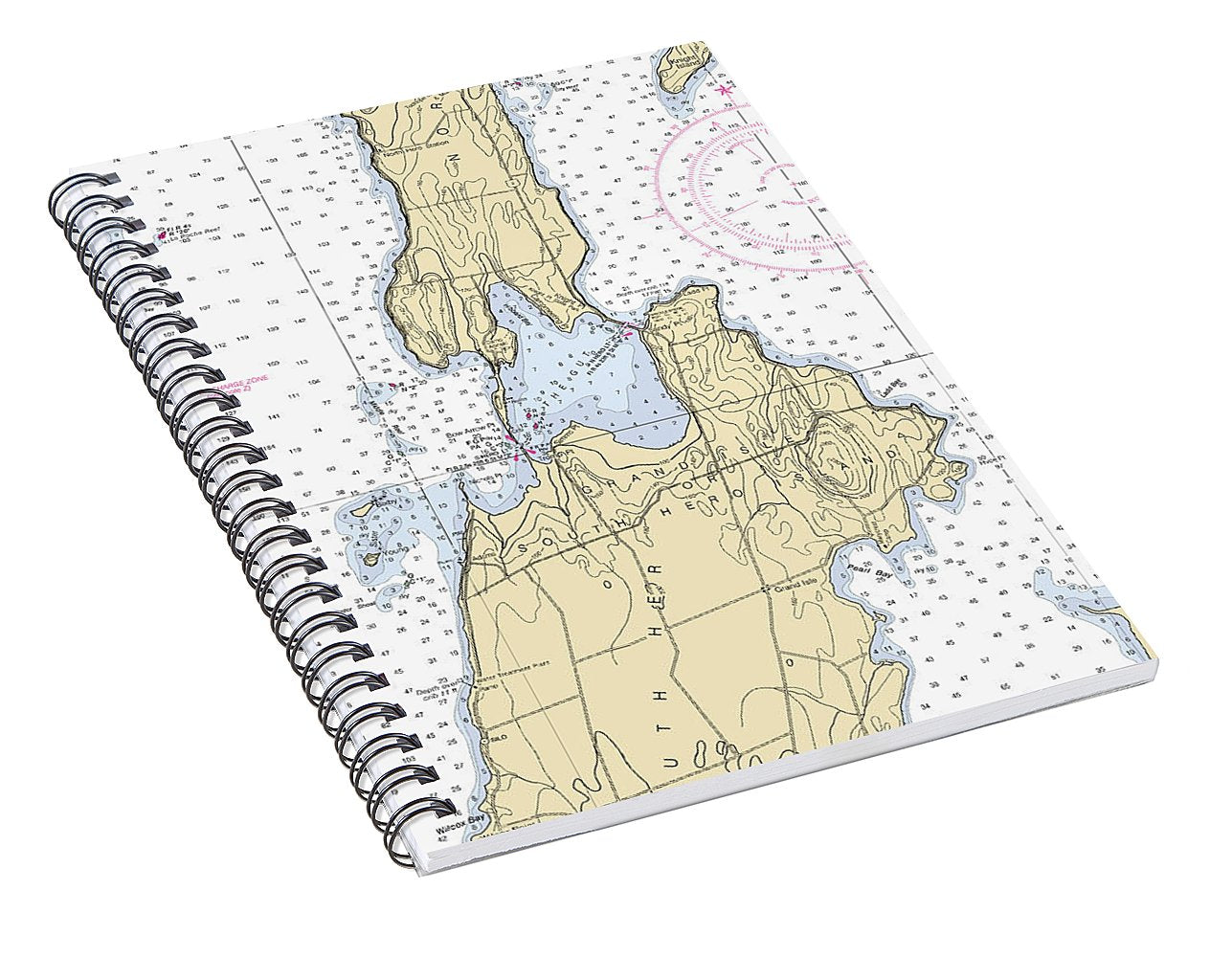 The Gut-lake Champlain  Nautical Chart - Spiral Notebook