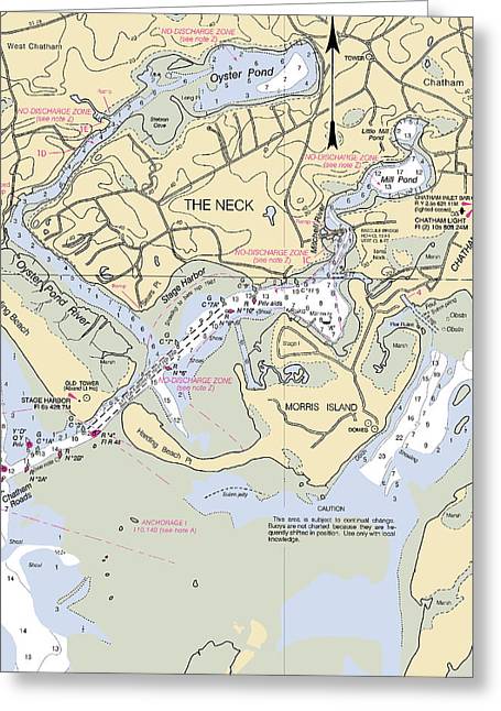 The Neck-massachusetts Nautical Chart - Greeting Card