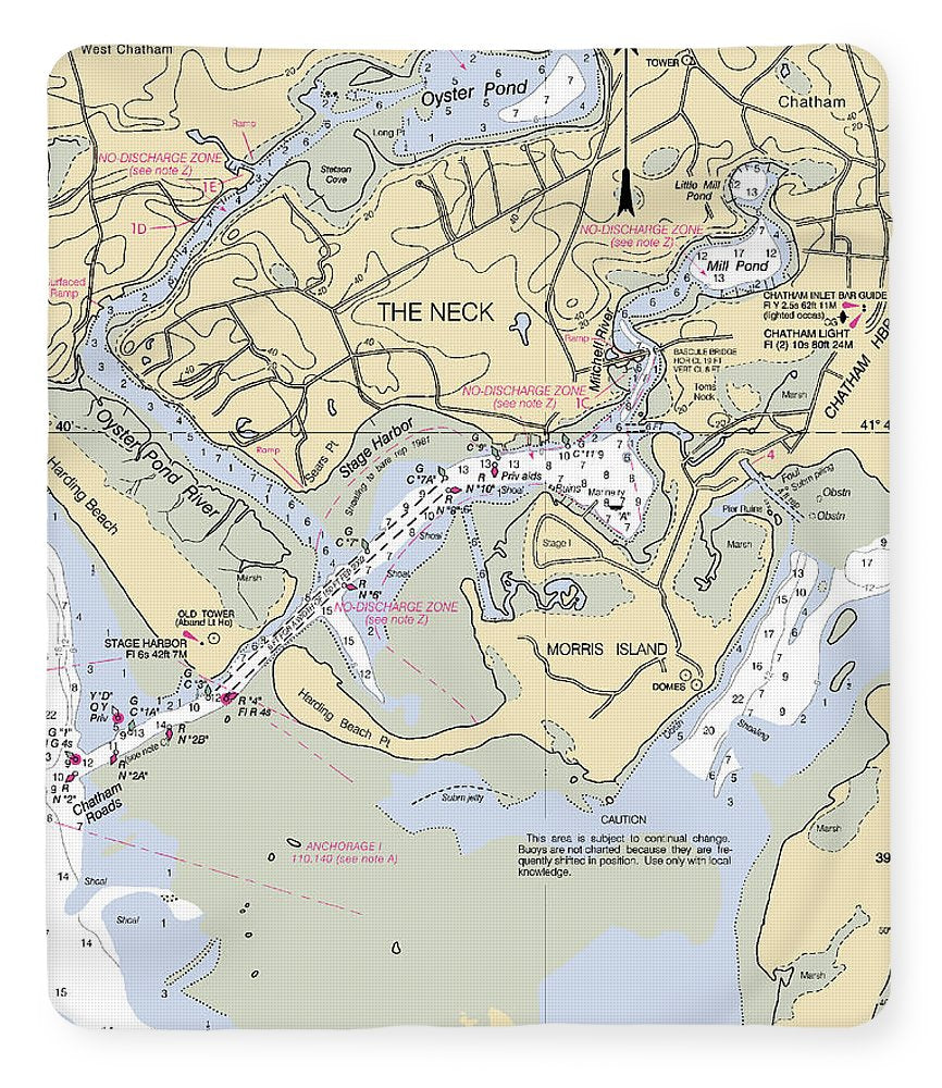 The Neck-massachusetts Nautical Chart - Blanket