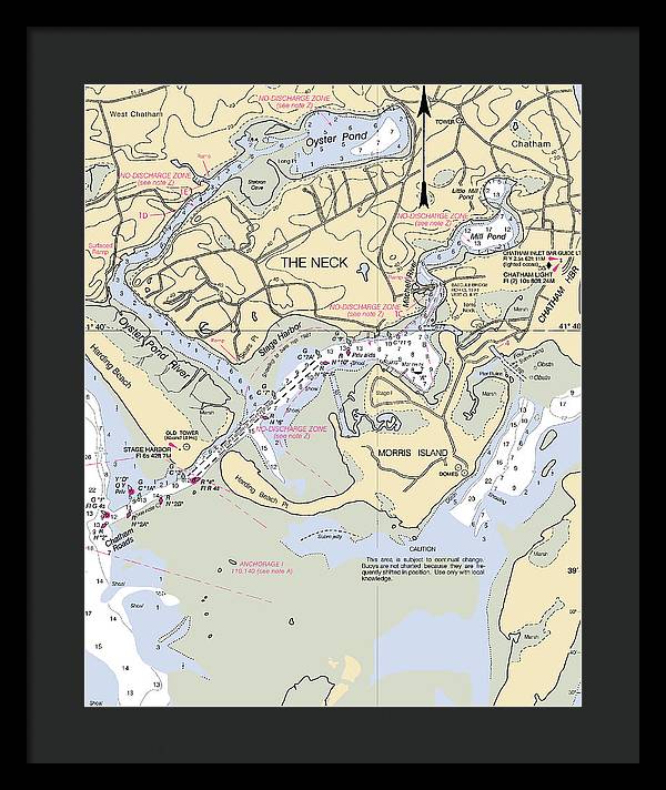 The Neck-massachusetts Nautical Chart - Framed Print